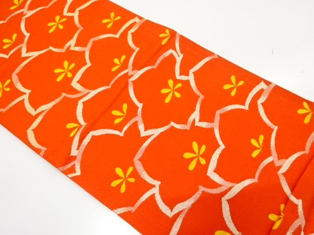 JAPANESE KIMONO / ANTIQUE FUKURO OBI / WOVEN BALLOON FLOWERS